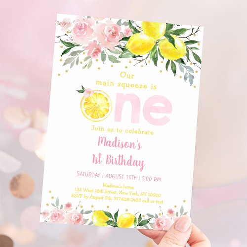 Lemon Main Squeeze First Birthday Invitation