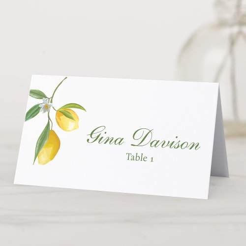 Lemon Main Squeeze Folded Place Card