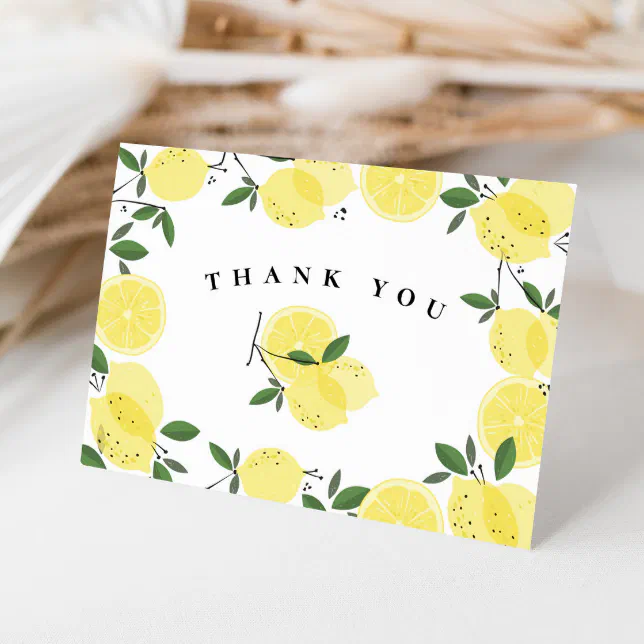 Lemon Main Squeeze Folded Thank You Card | Zazzle