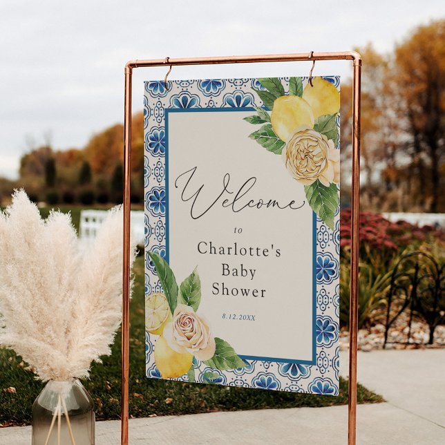 Lemon Main Squeeze Mosaic Bridal Shower Welcome Foam Board (Creator Uploaded)