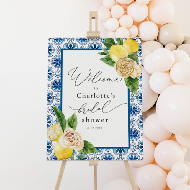 Lemon Main Squeeze Mosaic Bridal Shower Welcome Foam Board (Creator Uploaded)