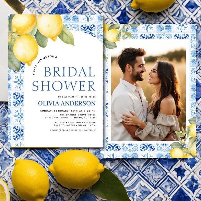 Lemon Main Squeeze Photo Summer Bridal Shower  Invitation (Creator Uploaded)