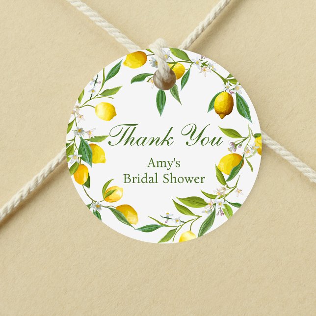 Lemon Main Squeeze Round Favor Tag (Creator Uploaded)