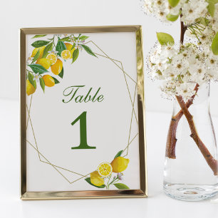 Lemon Main Squeeze Table Number Card