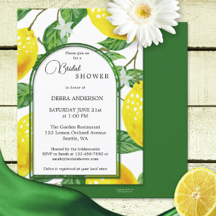 Lemon Main Squeeze Watercolor Bridal Shower Invitation