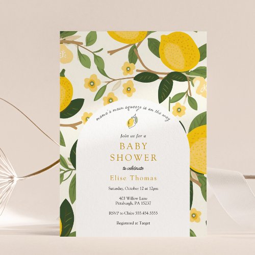 Lemon Mamas Main Squeeze Baby Shower Invitation