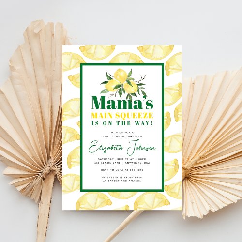 Lemon Mamas Main Squeeze Baby Shower Invitation