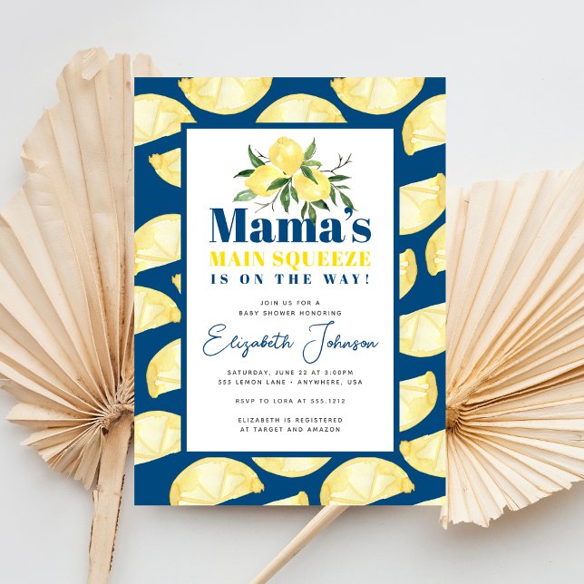 Lemon Mama's Main Squeeze Baby Shower Invitation (Creator Uploaded)