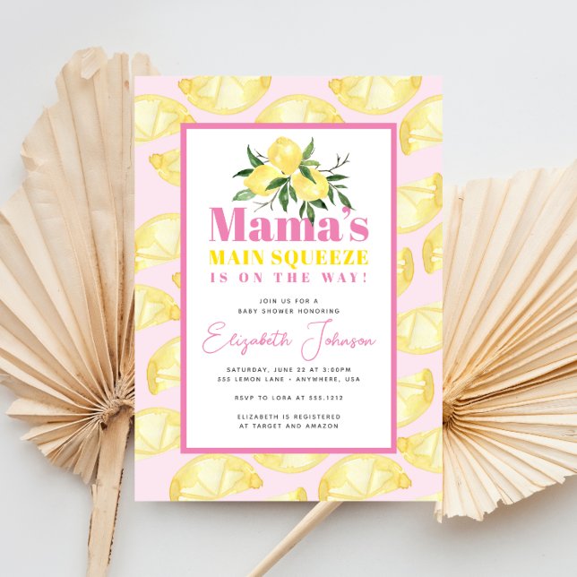 Lemon Mama's Main Squeeze Baby Shower Invitation