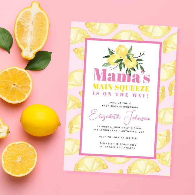 Lemon Mama's Main Squeeze Baby Shower Invitation (Creator Uploaded)