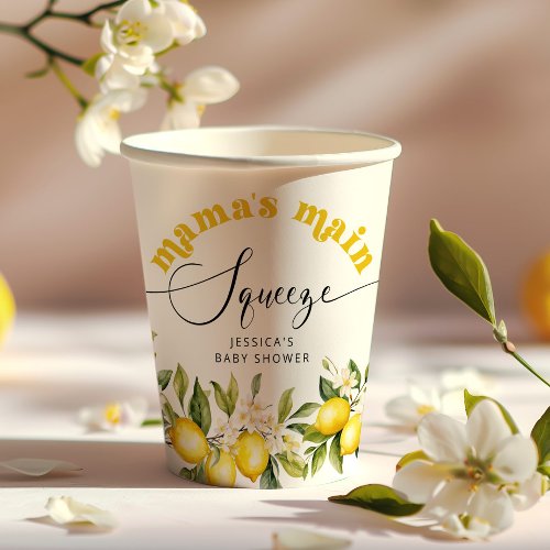 Lemon mamas main squeeze baby shower paper cups