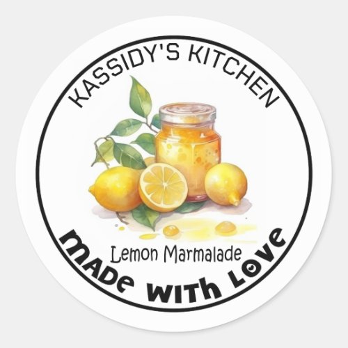 Lemon Marmalade Canning Classic Round Sticker