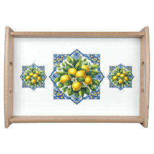 Lemon Mediterrainean Tile Serving Tray