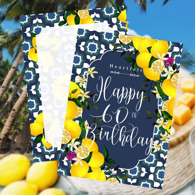 Lemon Mediterranean 60th Birthday (Lemon Mediterranean 60th Birthday Greeting Card.
Suitable for your friends , mother or grandmother.)