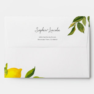 Lemon Mediterranean Boho Return Address Envelope