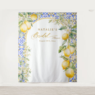 Lemon Mediterranean Bridal Shower Backdrop Photo