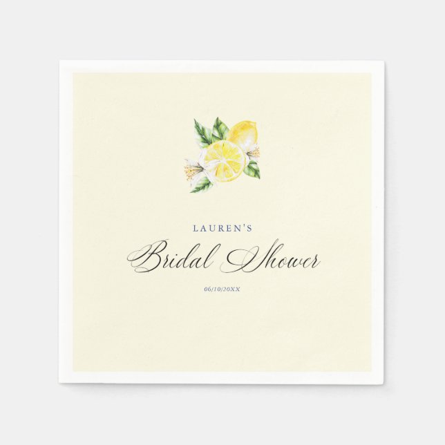 Lemon Mediterranean bridal shower italian  Napkins (Front)