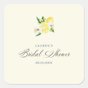 Lemon Mediterranean bridal shower italian Square Sticker