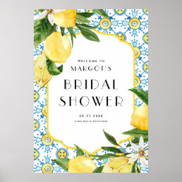 Lemon Mediterranean Bridal Shower Welcome Poster