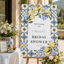 Lemon Mediterranean Bridal Shower Welcome Sign