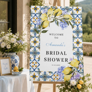 Lemon Mediterranean Bridal Shower Welcome Sign