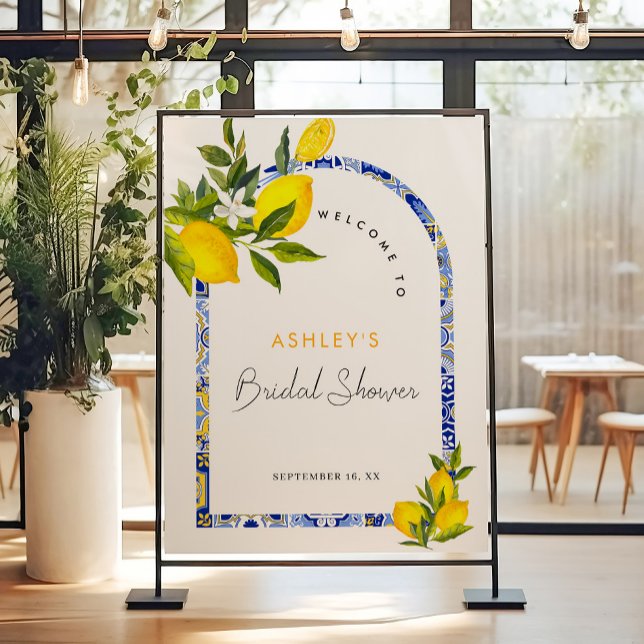 Lemon Mediterranean Bridal Shower Welcome Sign (Creator Uploaded)
