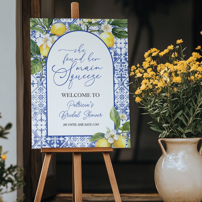 Lemon Mediterranean Bridal Shower Welcome Sign (Creator Uploaded)