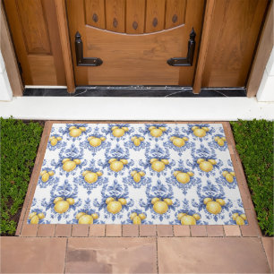 Lemon Mediterranean Citrus Pattern Doormat