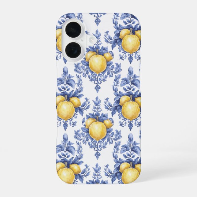 Lemon Mediterranean Citrus Pattern  iPhone Case (Back)