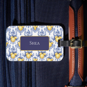 Lemon Mediterranean Citrus Pattern Luggage Tag