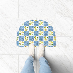 Lemon Mediterranean French Country Tile Pattern Doormat