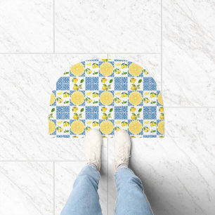 Lemon Mediterranean French Country Tile Pattern Doormat
