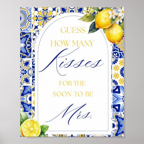 Lemon Mediterranean Guess How Many Kisses Game Poster