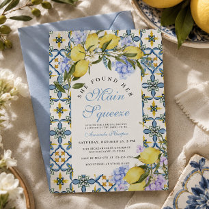 Lemon Mediterranean Main Squeeze Bridal Shower Invitation