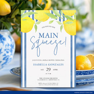 Lemon Mediterranean Main Squeeze Bridal Shower Invitation