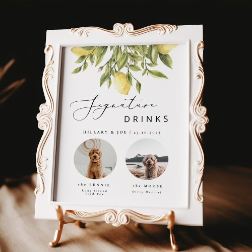 Lemon Mediterranean pet Wedding Signature Drinks Poster