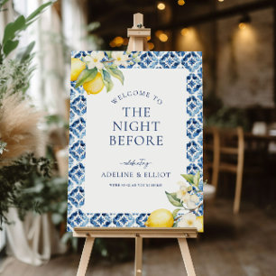 Lemon Mediterranean Rehearsal Dinner Welcome Sign