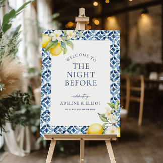 Lemon Mediterranean Rehearsal Dinner Welcome Sign