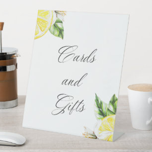 Lemon Mediterranean Shower Cards and gifts Pedestal Sign