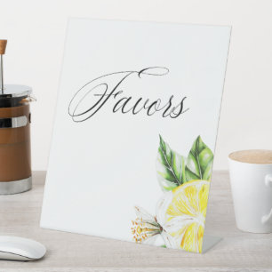 Lemon Mediterranean Shower favors Pedestal Sign