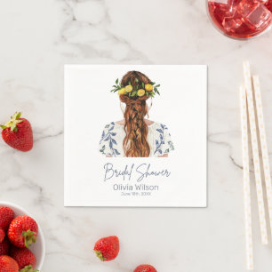 Lemon Mediterranean Summer Bridal Shower  Napkins
