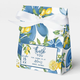 Lemon Mediterranean Tile Bridal Shower Favor Boxes