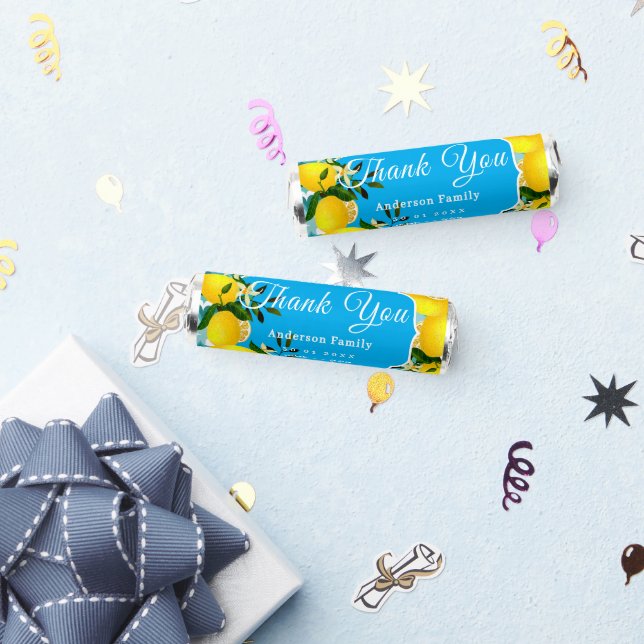 Lemon Mediterranean Tiles Blue Breath Savers® Mints (Party)