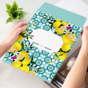Lemon Mediterranean Tiles Blue White Envelope Mailers
