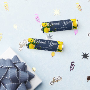 Lemon Mediterranean Tiles Navy Blue White Breath Savers® Mints