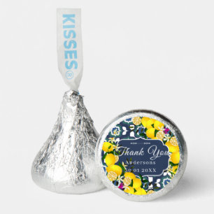 Lemon Mediterranean Tiles Navy Blue White Hershey®'s Kisses®