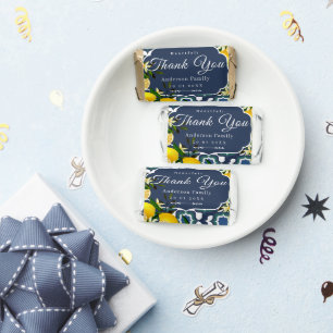 Lemon Mediterranean Tiles Navy Blue White Hershey's Miniatures