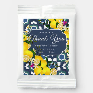 Lemon Mediterranean Tiles Navy Blue White Margarita Drink Mix