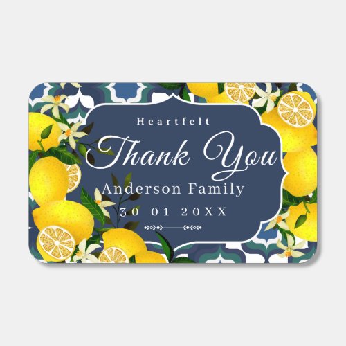 Lemon Mediterranean Tiles Navy Blue White Matchboxes