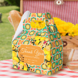 Lemon Mediterranean Tiles Orange Green Favor Boxes